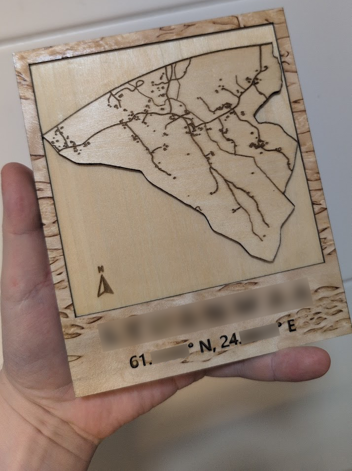 Laser Engraved Map Gift