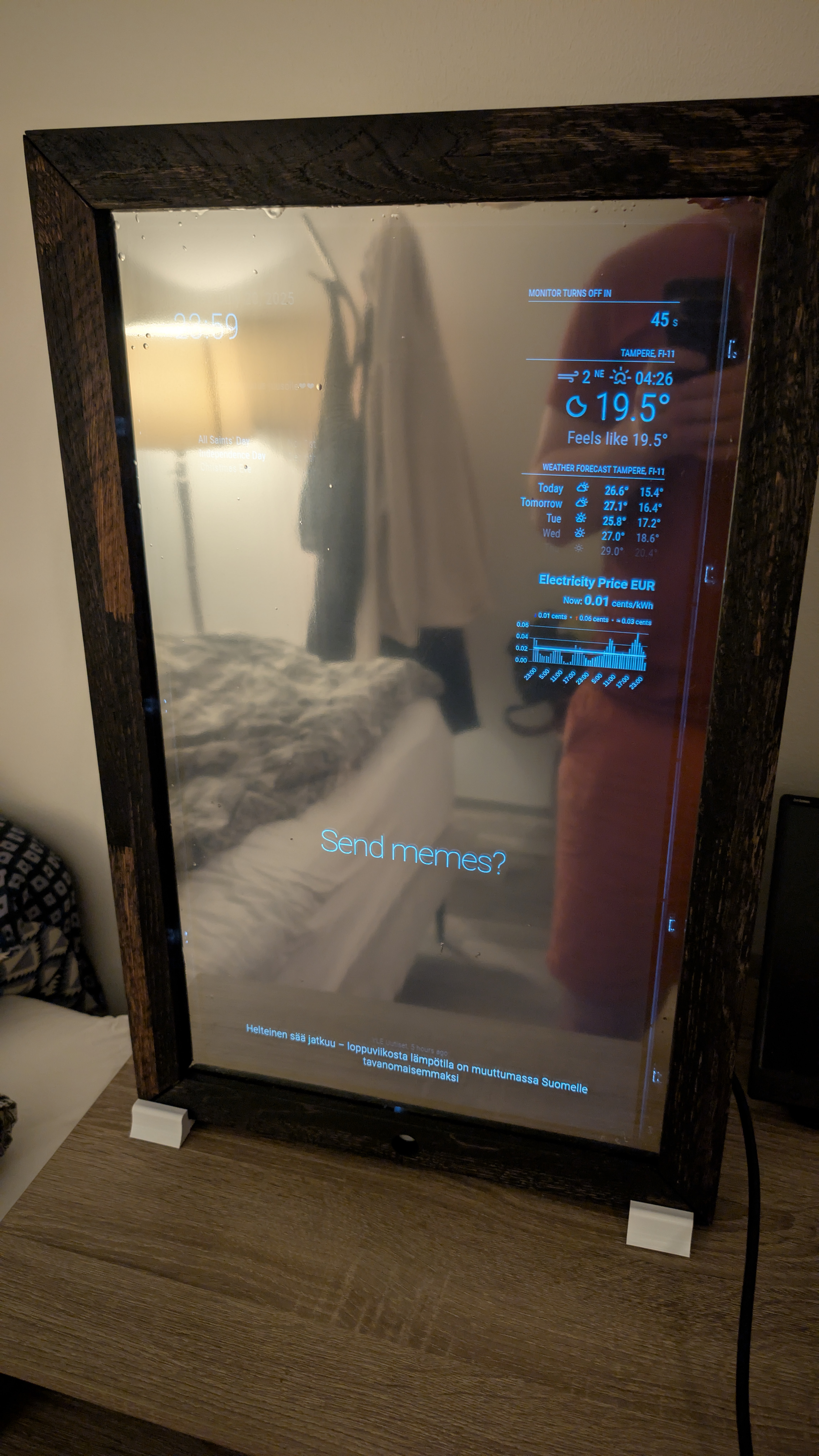 Custom Oak Magic Mirror